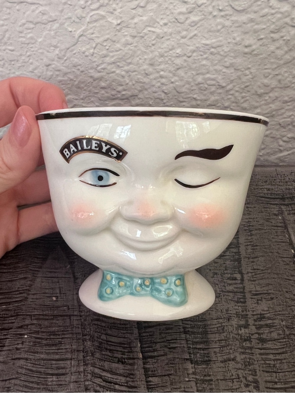 Vintage 1996 Baileys Limited Edition Winking Face “Yum” Cream Sugar Bowl
